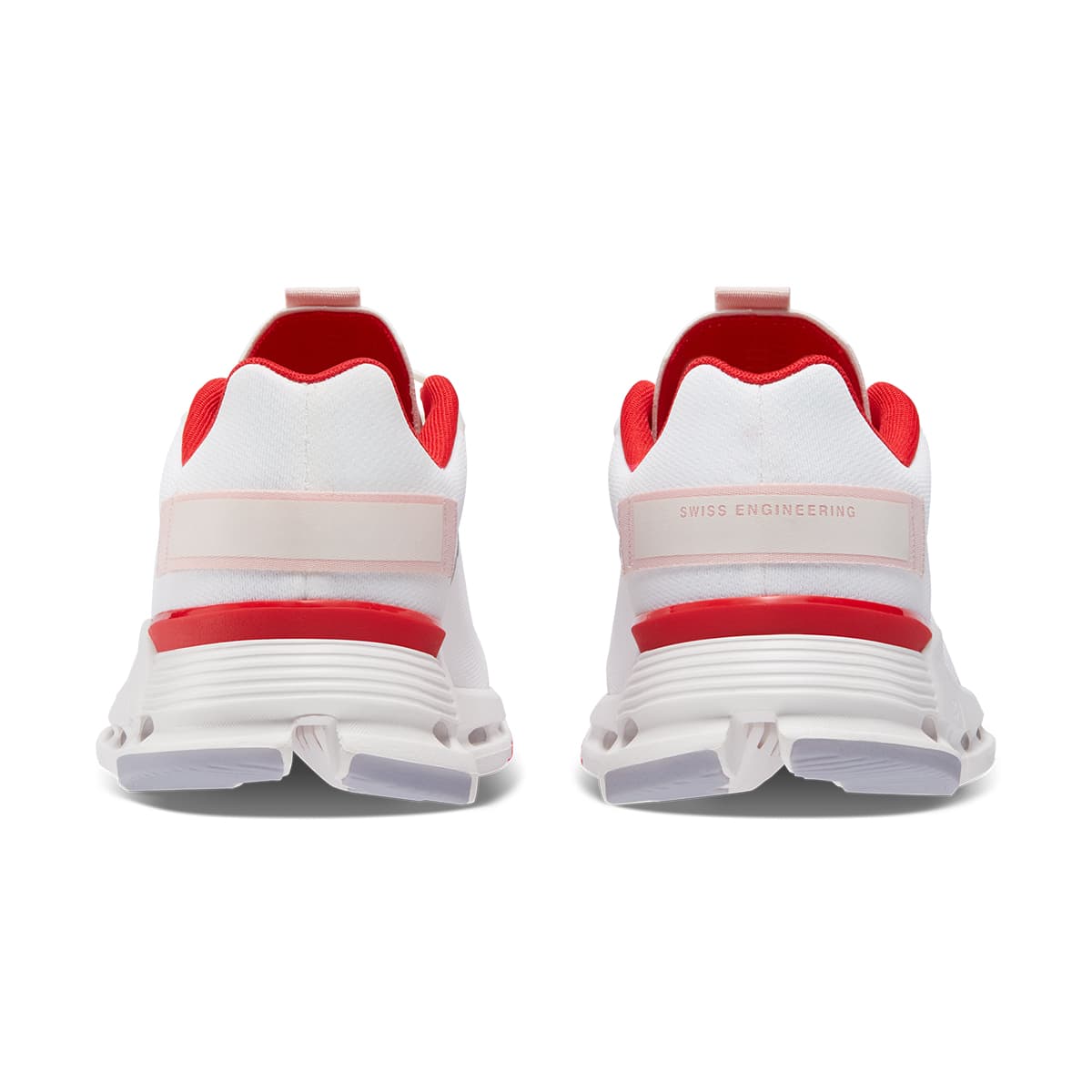 Back view of the On Cloudnova Form White-Red men’s running shoe 