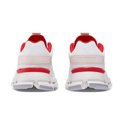 Back view of the On Cloudnova Form White-Red men’s running shoe 