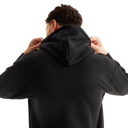 Man wearing the On Club Hoodie Colour Black - Close Up Back Hoodie 