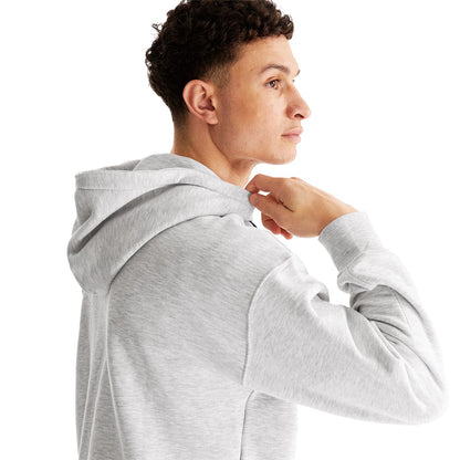Man wearing the On Club Hoodie Colour Crater - Back View hood 