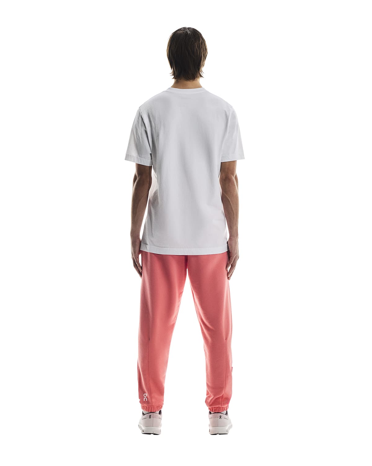 Man wearing the On Club T Colour White - Back View 