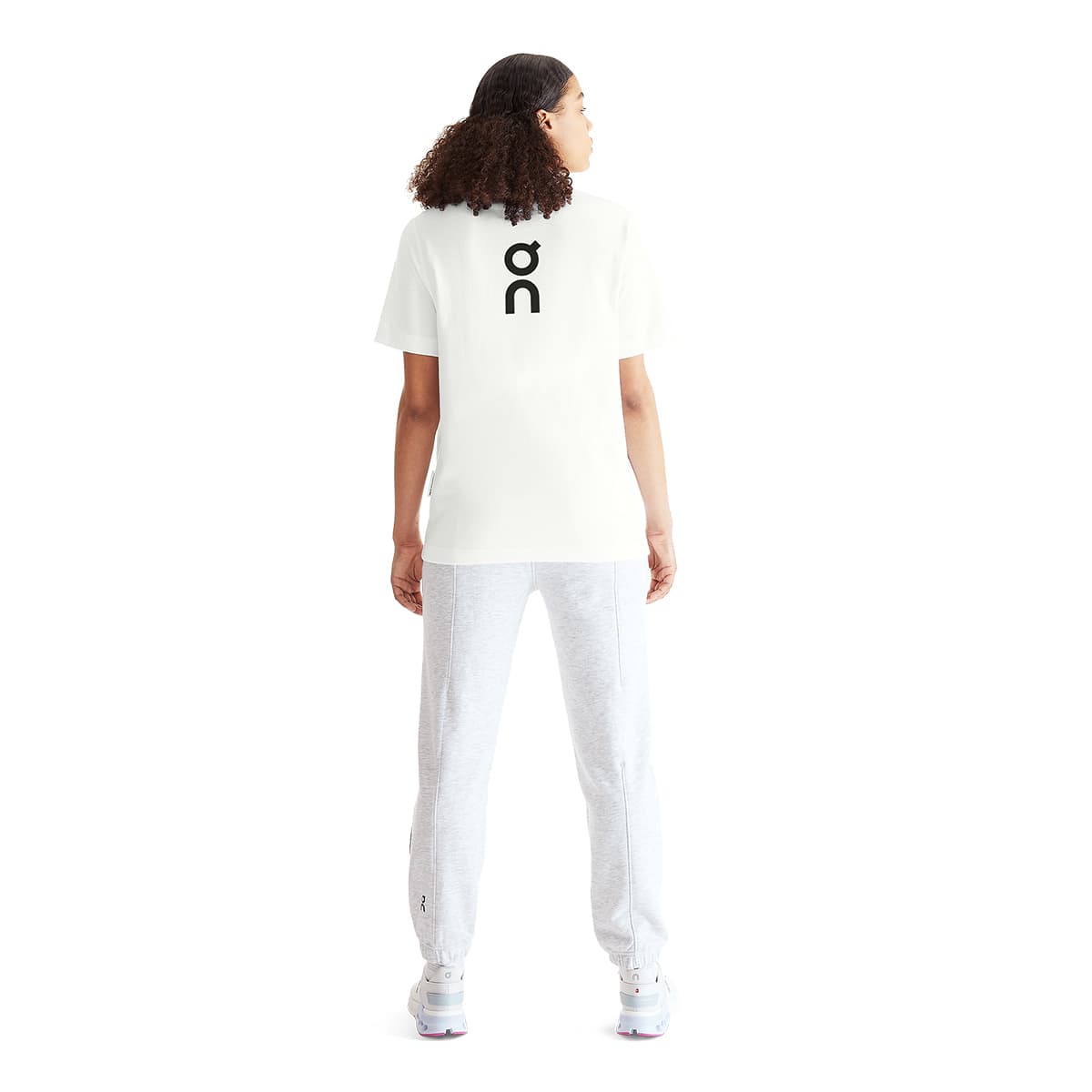 Women wearing the On Club T Colour White - Back View 