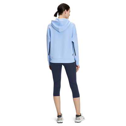 Women wearing the On Hoodie Stratosphere Navy Colour Navy - Back View 