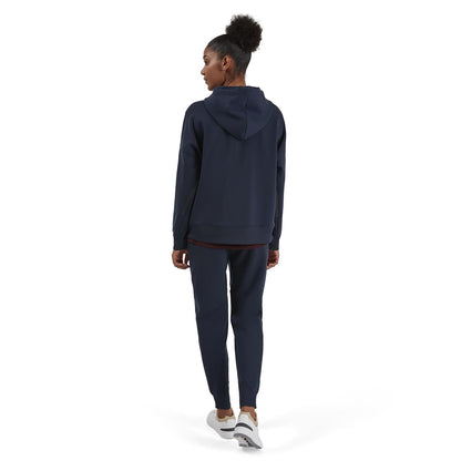 Women wearing the On Hoodie Colour Navy - Back View 