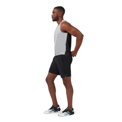 Product shot of the Men’s On Hybrid Shorts Colour Black - Side Profile 