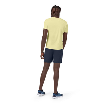 Man wearing the On Hybrid Shorts Colour Navy - Back View 