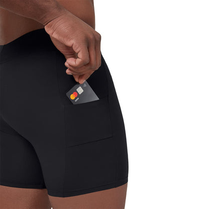 Man wearing the On Hybrid Shorts Colour Navy - Shorts Inner Card Pocket 
