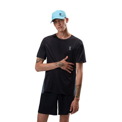 Male Model wearing the On Lightweight Cap Colour Niagara - Front Angle 