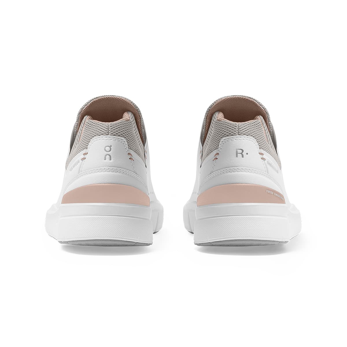 Back view of the On The Roger Advantage White Rose women’s running shoe 