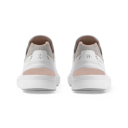 Back view of the On The Roger Advantage White Rose women’s running shoe 