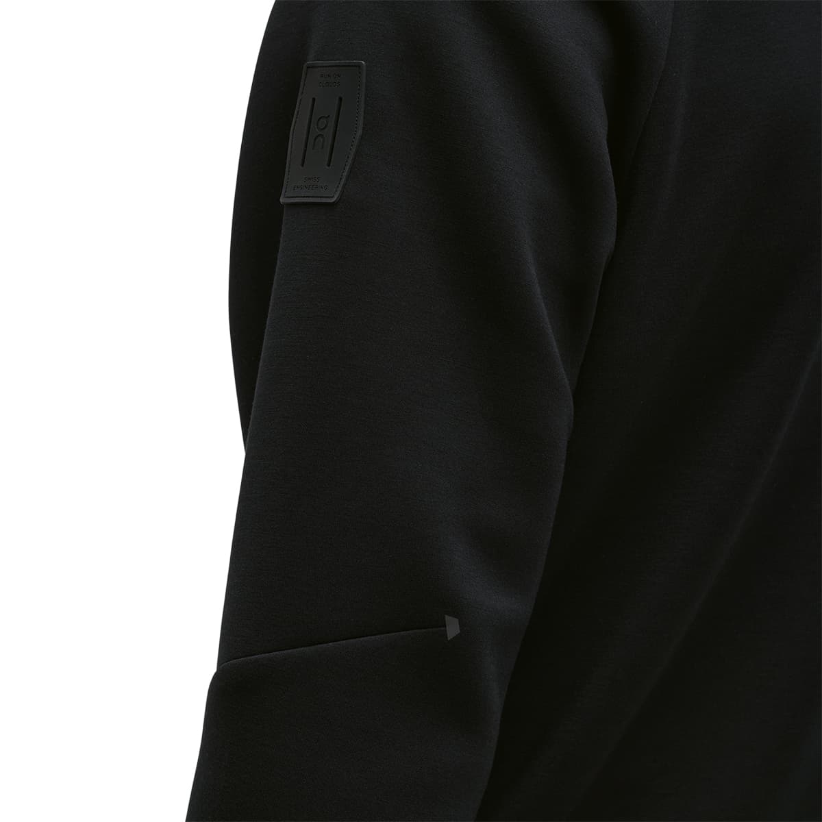 Man wearing the On Zipped Hoodie Colour black - Back Left Arm Zoom 